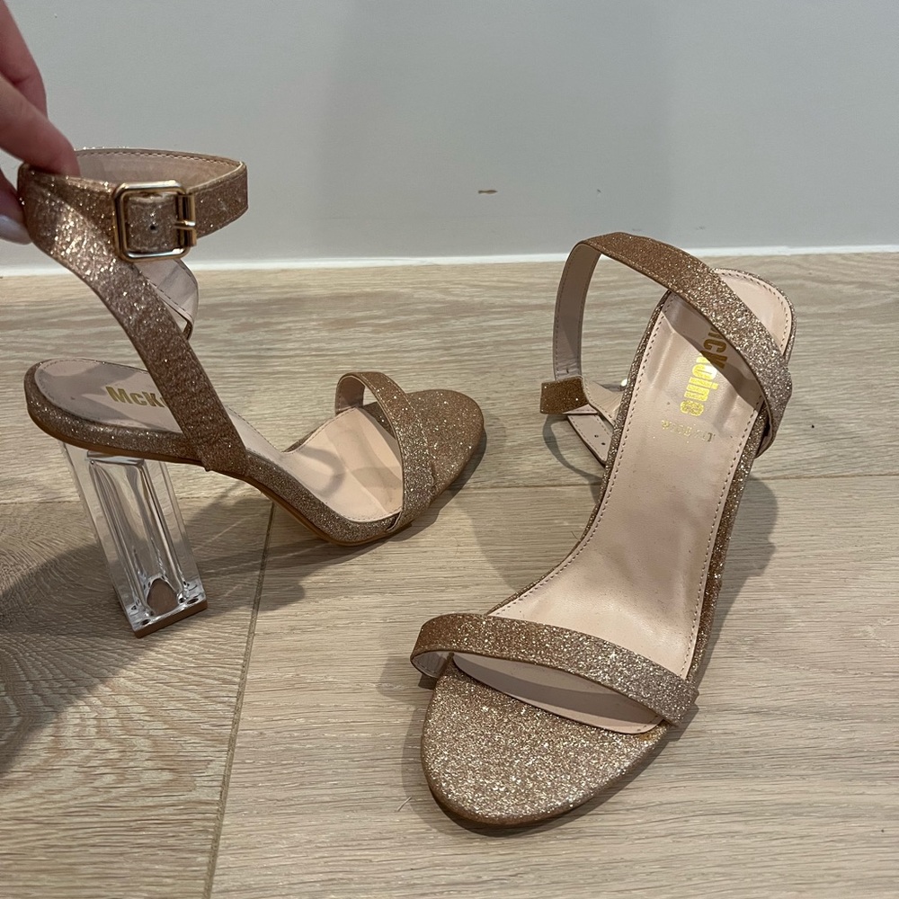 Gold heels sandals